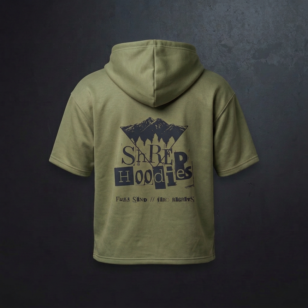 Army Green Shred Shirt 3D-style rear view