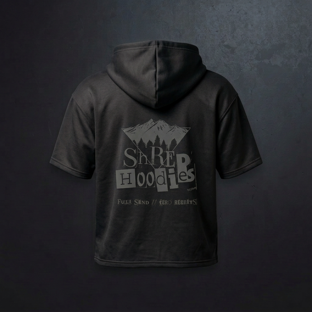 Black Shred Shirt 3D-style rear view