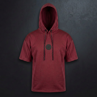 Maroon Shred Shirt 3D front on concrete