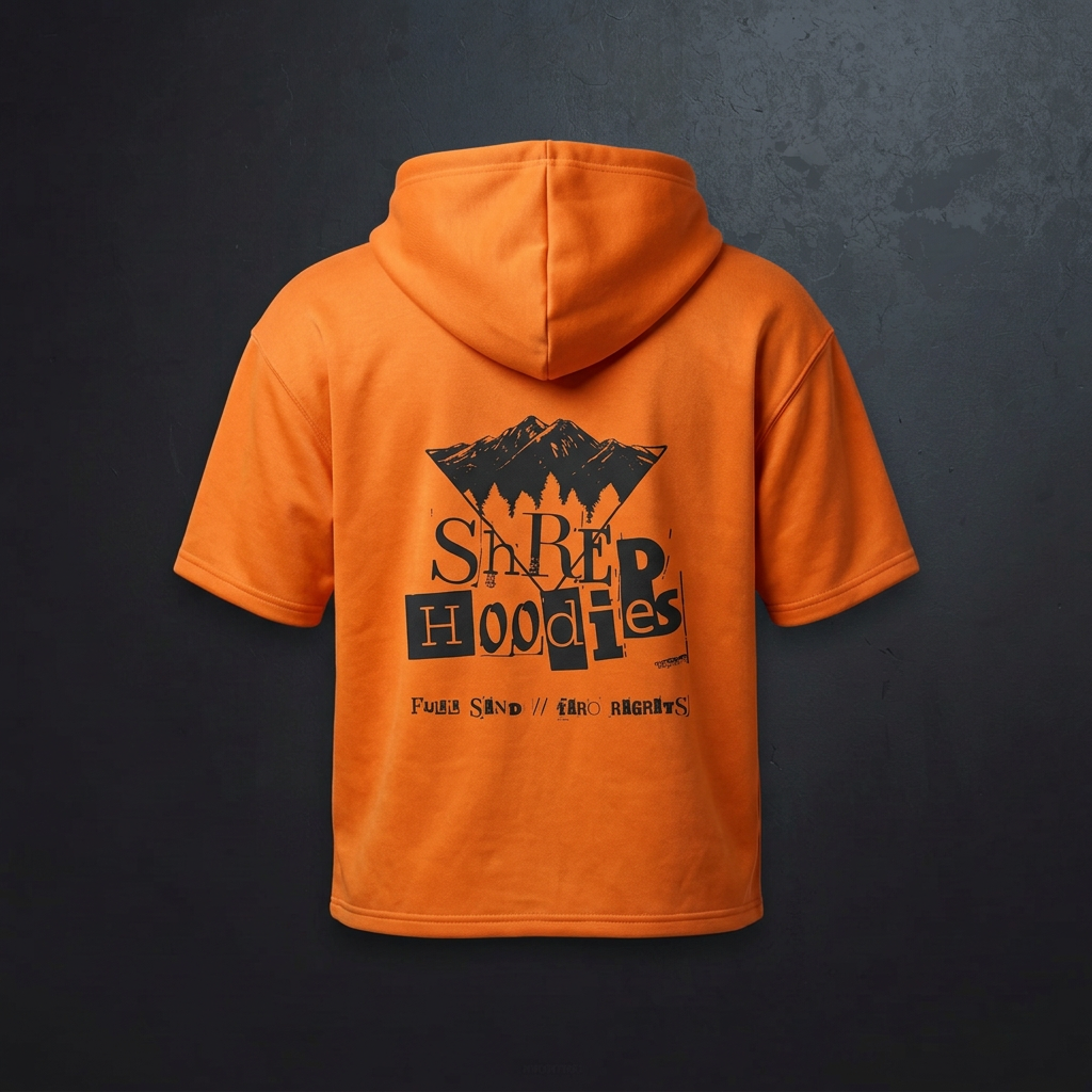 Orange Shred Shirt 3D-style back view