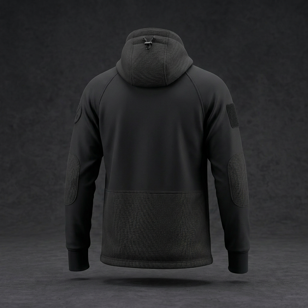 Tank Hoodie 3D back with matching concrete background